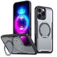 thumbnail image 1 of Allytechgroup Shockproof Kickstand Case for iPhone 12 Pro / 12 6.1", PC+TPU Hybrid Back Cover with Magnetic Ring Support Wireless Charging Anti-Scratch & Drop Protection for Women Men, Gray, 1 of 6