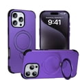 thumbnail image 1 of Allytechgroup Shockproof Magnetic Phone Case for Apple iPhone 15 Pro with 360° Rotating Ring Kickstand, Compatible with Magsafe Slim Hard Back Cover Wireless Charging for Women Men,Purple, 1 of 8