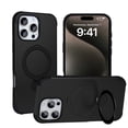 thumbnail image 1 of Allytechgroup Shockproof Magnetic Phone Case for Apple iPhone 16 Pro Max with 360° Rotating Ring Kickstand, Compatible with Magsafe Slim Hard Back Cover Wireless Charging for Women Men,Black, 1 of 8