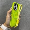 thumbnail image 1 of Allytechgroup Shockproof Phone Case for Apple iPhone 15, Compatible with MagSafe iPhone 15 Cover with Glitter Camera Frame, Transparent TPU iPhone 15 Case with Wrist Strap, Green, 1 of 5