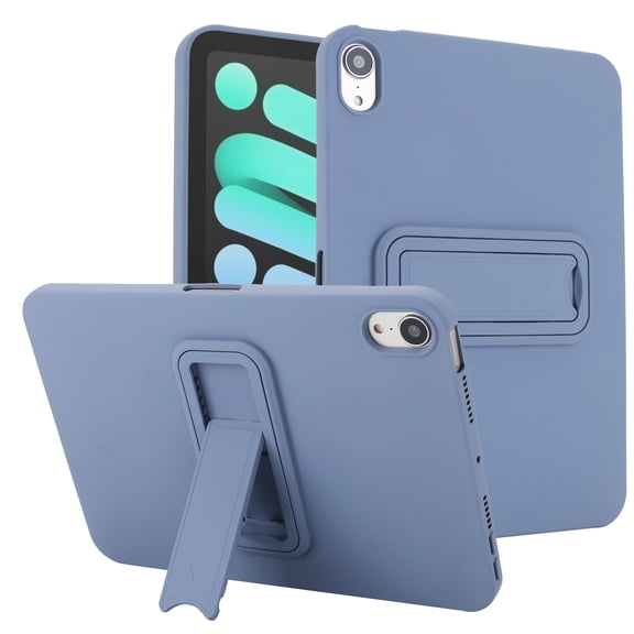Allytechgroup Shockproof Protective Case for iPad Mini 7th & 6th Gen with Kickstand, TPU + Hard PC Military-Grade Back Cover, Cleaning Cloth + Stylus Included Slim Bumper for Women Men, Lavendergray