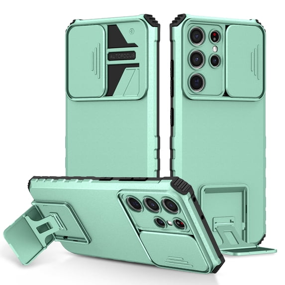 Allytechgroup Shockproof Samsung Galaxy S24 Plus Case Cover, Slim Fit Bumper with Sliding Camera Lens Protector Anti-Scratch Lightweight Slim Case for Galaxy S24 Plus, Lightblue