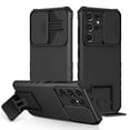 thumbnail image 1 of Allytechgroup Shockproof Samsung Galaxy S24 Plus Case Cover, Slim Fit Bumper with Sliding Camera Lens Protector Anti-Scratch Lightweight Slim Case for Galaxy S24 Plus, Black, 1 of 12