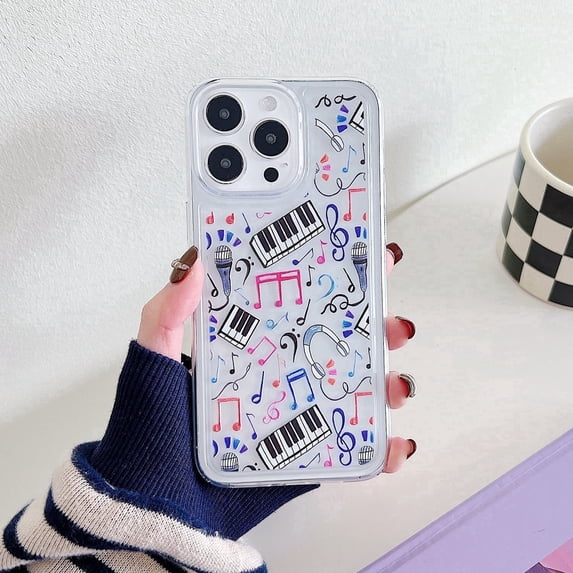 Allytechgroup Shockproof Bumper Piano Note Back Cover Cell Phone Case with Case for iPhone 14 Pro for Apple iPhone 14 Pro, Multicolor