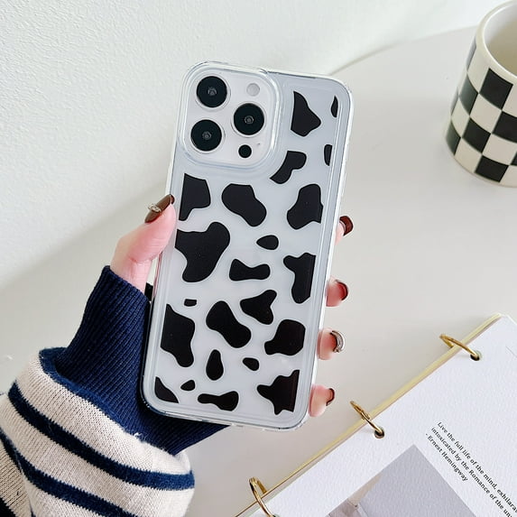 Allytechgroup Slim Back Cover for iPhone 15 Plus, Soft Shell Shockproof Fashion Pattern Bumper Anti-Scratch Drop Protective Phone Case for Apple iPhone 15 Plus, Cow Stripe