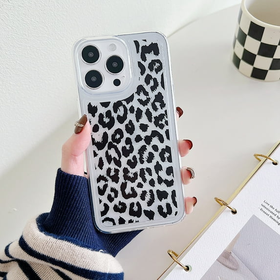 Allytechgroup Slim Back Cover for iPhone 15 Plus, Soft Shell Shockproof Fashion Pattern Bumper Anti-Scratch Drop Protective Phone Case for Apple iPhone 15 Plus, Leopard