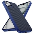 thumbnail image 1 of Allytechgroup Slim Carbon Fiber Texture Phone Case for Apple iPhone 13, Shockproof Soft TPU Bumper, Raised Edge Camera and Screen Protection, Lightweight Anti-Slip Cover, Blue, 1 of 8
