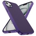thumbnail image 1 of Allytechgroup Slim Carbon Fiber Texture Phone Case for Apple iPhone 13, Shockproof Soft TPU Bumper, Raised Edge Camera and Screen Protection, Lightweight Anti-Slip Cover, Purple, 1 of 8