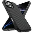 thumbnail image 1 of Allytechgroup Slim Carbon Fiber Texture Phone Case for Apple iPhone 16 Pro Max, Shockproof Soft TPU Bumper, Raised Edge Camera and Screen Protection, Lightweight Anti-Slip Cover, Black, 1 of 8