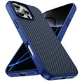 thumbnail image 1 of Allytechgroup Slim Carbon Fiber Texture Phone Case for Apple iPhone 16 Pro Max, Shockproof Soft TPU Bumper, Raised Edge Camera and Screen Protection, Lightweight Anti-Slip Cover, Blue, 1 of 9