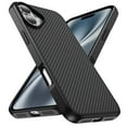 thumbnail image 1 of Allytechgroup Slim Carbon Fiber Texture Phone Case for Apple iPhone 16, Shockproof Soft TPU Bumper, Raised Edge Camera and Screen Protection, Lightweight Anti-Slip Cover, Black, 1 of 9