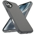 thumbnail image 1 of Allytechgroup Slim Carbon Fiber Texture Phone Case for Apple iPhone 16, Shockproof Soft TPU Bumper, Raised Edge Camera and Screen Protection, Lightweight Anti-Slip Cover, Gray, 1 of 9