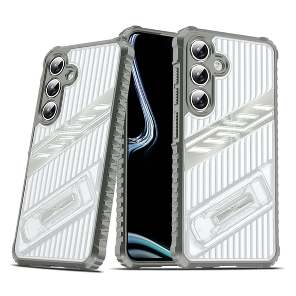 Allytechgroup Slim Case Compatible with Samsung Galaxy A16 5G, Rugged Heavy Duty Durable Cover Case with Kickstand Shockproof Back Cover for Samsung Galaxy A16 5G Women Men, Gray