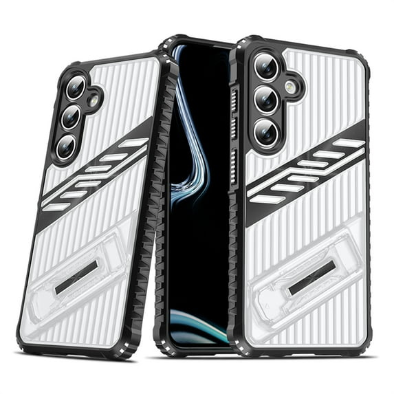 Allytechgroup Slim Case Compatible with Samsung Galaxy A24 4G, Rugged Heavy Duty Durable Cover Case with Kickstand Shockproof Back Cover for Samsung Galaxy A24 4G Women Men, Black