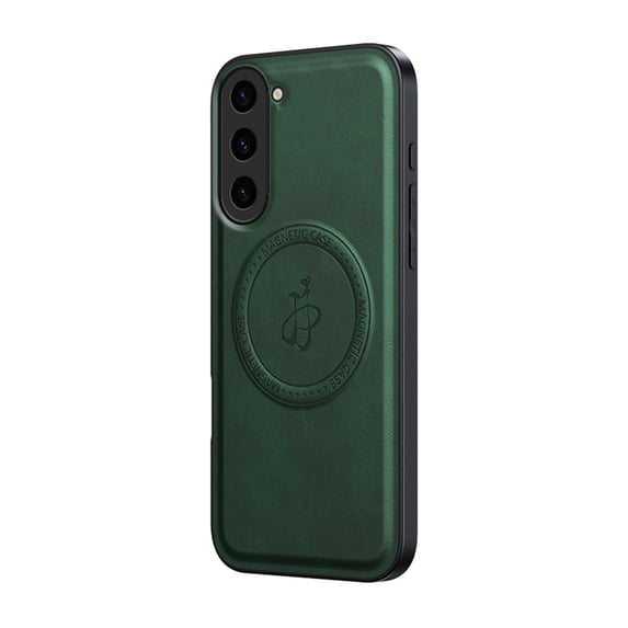 Allytechgroup Slim Case Compatible with Samsung Galaxy S24, Compatible with MagSafe Soft TPU Hard PC Metal Phone Shell Military Grade Drop Protection Bumper for Women Men, Green