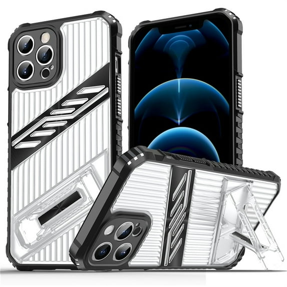 Allytechgroup Slim Case Compatible with iPhone 11, Rugged Heavy Duty Durable Cover Case with Kickstand Shockproof Back Cover for iPhone 11 Women Men, Black
