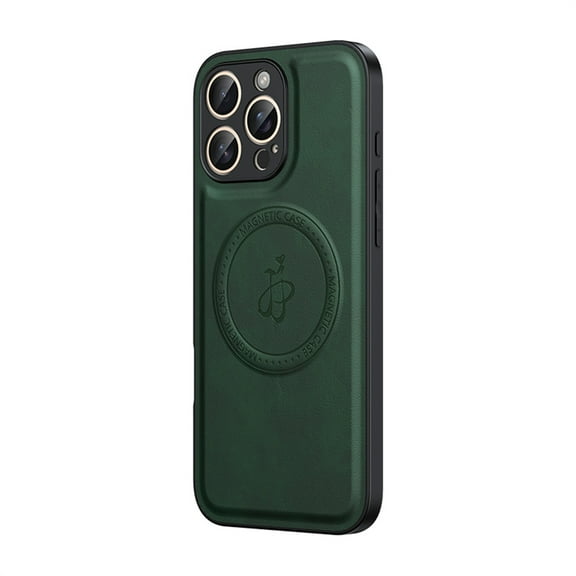 Allytechgroup Slim Case Compatible with iPhone 15 Pro, Compatible with MagSafe Soft TPU Hard PC Metal Phone Shell Military Grade Drop Protection Bumper for Women Men, Green