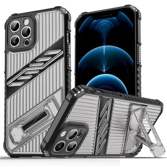 Allytechgroup Slim Case Compatible with iPhone 16 Plus, Rugged Heavy Duty Durable Cover Case with Kickstand Shockproof Back Cover for iPhone 16 Plus Women Men, Grayblack