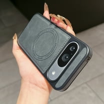 Allytechgroup Slim Case for Google Pixel 10 /10 Pro, PU Leather Support Wireless Charging Shockproof Magentic Protective Rugged Heavy Duty Durable Cover Case for Google Pixel 10 /10 Pro, Gray