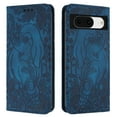thumbnail image 1 of Allytechgroup Slim Case for Google Pixel 8, Flip Folio Stand Cards Slots Hand Wrist Elephant Embossed Retro PU Leather Wallet Phone Case  Cover for Google Pixel 8, Blue, 1 of 7