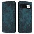 thumbnail image 1 of Allytechgroup Slim Case for Google Pixel 8, Flip Folio Stand Cards Slots Hand Wrist Elephant Embossed Retro PU Leather Wallet Phone Case  Cover for Google Pixel 8, Green, 1 of 7