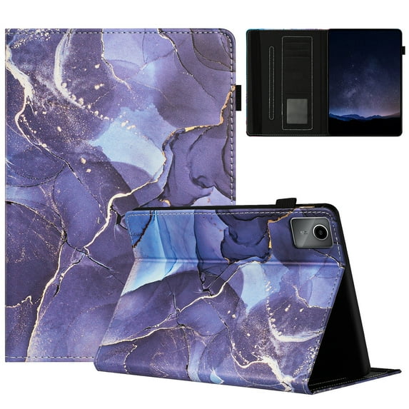 Allytechgroup Slim Case for Lenovo Tab M10 Plus 10.6 (3rd Gen),Marble Series Smart Cover Auto Sleep Wake Drop Protection Multi Angle Viewing Stand Elastic Band Flip Cover for Lenovo Tab M10 Plus 10.6"