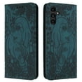 thumbnail image 1 of Allytechgroup Slim Case for Samsung Galaxy A16 5G, Flip Folio Stand Cards Slots Hand Wrist Elephant Embossed Retro PU Leather Wallet Phone Case  Cover for Samsung Galaxy A16 5G, Green, 1 of 7