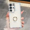 thumbnail image 1 of Allytechgroup Slim Case for Samsung Galaxy A35 with Ring Holder, Bling Sparkly Diamond Rhinestones Hard PC Soft TPU Phone Shell for Women Girls Shockproof Protective Back Cover Bumper, D, 1 of 10