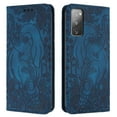 thumbnail image 1 of Allytechgroup Slim Case for Samsung Galaxy S20 FE, Flip Folio Stand Cards Slots Hand Wrist Elephant Embossed Retro PU Leather Wallet Phone Case  Cover for Samsung Galaxy S20 FE, Blue, 1 of 7