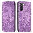 thumbnail image 1 of Allytechgroup Slim Case for Samsung Galaxy S21+, Flip Folio Stand Cards Slots Hand Wrist Elephant Embossed Retro PU Leather Wallet Phone Case  Cover for Samsung Galaxy S21+, Purple, 1 of 7