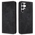 thumbnail image 1 of Allytechgroup Slim Case for Samsung Galaxy S22, Flip Folio Stand Cards Slots Hand Wrist Elephant Embossed Retro PU Leather Wallet Phone Case  Cover for Samsung Galaxy S22, Black, 1 of 7