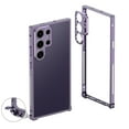 thumbnail image 1 of Allytechgroup Slim Case for Samsung Galaxy S24 Ultra with Camera Lens Protector, Metal Bare Frame Heat Sink Shell Seahorse Buckle Design Bare Frame Stainless Steel Heat Dissipation Net, Purple, 1 of 8