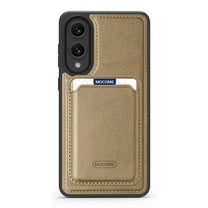 Allytechgroup Slim Case for Samsung Galaxy S25 , 2 In 1 Wallet Case with Detachable Cards Holder Support Wireless Charging Shockproof Magnetic Protective Back Cover for Women Men, Desertgold