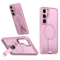 thumbnail image 1 of Allytechgroup Slim Case for Samsung Galaxy S25, Built-in Kickstand Support Wireless Charging Rugged Heavy Duty Durable Cover Case Shockproof Protective for Samsung Galaxy S25, Pink, 1 of 5