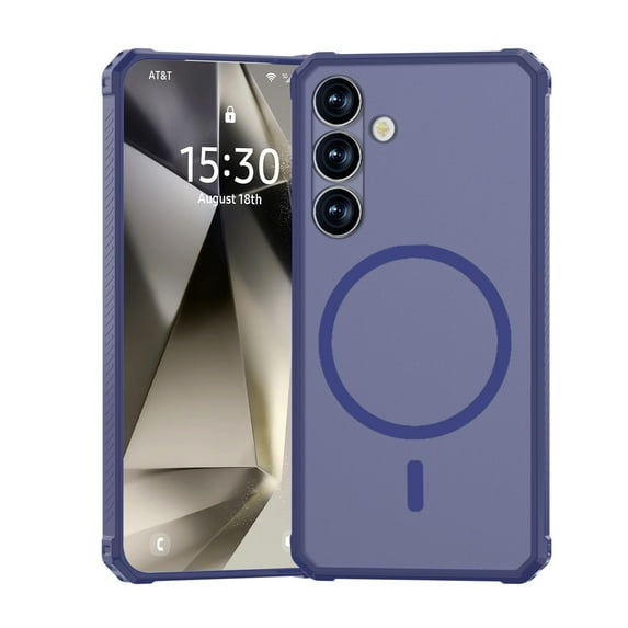 Allytechgroup Slim Case for Samsung Galaxy S25, Hard PC Soft TPU Support Wireless Charging Shockproof Magnetic Protctive Case Cover for Samsung Galaxy S25, Darkblue