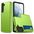 thumbnail image 1 of Allytechgroup Slim Case for Samsung Galaxy S25+ Plus, Built-in Slide Card Holder, Screen Camera Protection, Rugged Hard Back & Silicone Edge Shockproof Anti-Scratch Protective Case - Green, 1 of 8