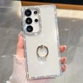 thumbnail image 1 of Allytechgroup Slim Case for Samsung Galaxy S26 with Ring Holder, Bling Sparkly Diamond Rhinestones Hard PC Soft TPU Phone Shell for Women Girls Shockproof Protective Back Cover Bumper, C, 1 of 10