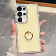 thumbnail image 1 of Allytechgroup Slim Case for Samsung Galaxy S26 Ultra with Ring Holder, Bling Sparkly Diamond Rhinestones Hard PC Soft TPU Phone Shell for Women Girls Shockproof Protective Back Cover Bumper, F, 1 of 10