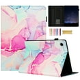thumbnail image 1 of Allytechgroup Slim Case for Samsung Galaxy Tab A7 Lite 8.7" SM-T220 T225,Marble Series Smart Cover Auto Sleep Wake Drop Protection Multi Angle Viewing Stand Elastic Band Flip Cover, Pink, 1 of 6