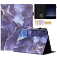 thumbnail image 1 of Allytechgroup Slim Case for Samsung Galaxy Tab A9+ Plus 11" SM-X210 X215 X216,Marble Series Smart Cover Auto Sleep Wake Drop Protection Multi Angle Viewing Stand Elastic Band Flip Cover, Gray, 1 of 7