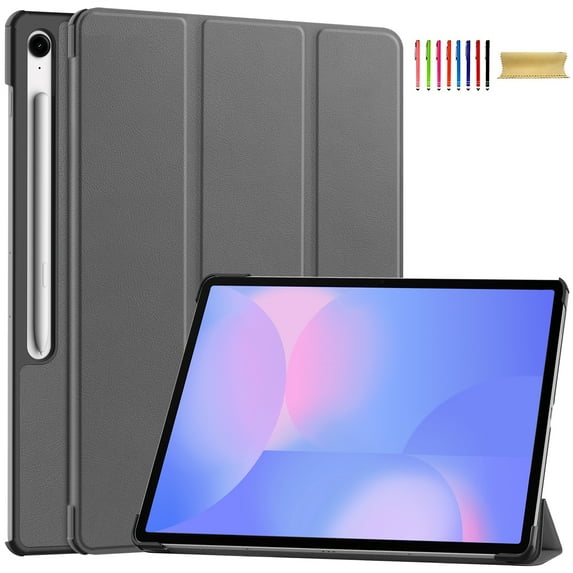 Allytechgroup Slim Case for Samsung Galaxy Tab S10 FE+ 13.1 Inch 2025 SM-X620 X626B, Trifold Stand Flip Cover Protective Drop Proof Stylish Tablet Case for Galaxy Tab S10 FE+ Plus 5G, Gray