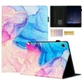 thumbnail image 1 of Allytechgroup Slim Case for Samsung Galaxy Tab S6 Lite 10.4" 2024/2022/2020,Marble Series Smart Cover Auto Sleep Wake Drop Protection Multi Angle Viewing Stand Elastic Band Flip Cover, Pink Blue, 1 of 7
