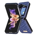 thumbnail image 1 of Allytechgroup Slim Case for Samsung Galaxy Z Flip4, Premium PU Leather Shockproof Protective Anti-Scratch Fashionable Grid Stylish Luxury Phone Case for Galaxy Z Flip 4, Blue, 1 of 1