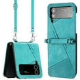 thumbnail image 1 of Allytechgroup Slim Case for Samsung Galaxy Z Flip3, Crossbody Shoulder Strap Anti-Scratch Shockproof Bumper Retro Case Cover for Girls Women, Green, 1 of 11