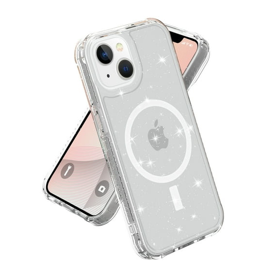 Allytechgroup Slim Case for iPhone 13, Hard PC Soft TPU Support Wireless Charging Shockproof Magnetic Protctive Case Cover for iPhone 13, A