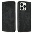 thumbnail image 1 of Allytechgroup Slim Case for iPhone 11 Pro Max, Flip Folio Stand Cards Slots Hand Wrist Elephant Embossed Retro PU Leather Wallet Phone Case  Cover for iPhone 11 Pro Max, Black, 1 of 4