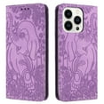 thumbnail image 1 of Allytechgroup Slim Case for iPhone 11 Pro Max, Flip Folio Stand Cards Slots Hand Wrist Elephant Embossed Retro PU Leather Wallet Phone Case  Cover for iPhone 11 Pro Max, Purple, 1 of 6