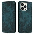 thumbnail image 1 of Allytechgroup Slim Case for iPhone 11 Pro Max, Flip Folio Stand Cards Slots Hand Wrist Elephant Embossed Retro PU Leather Wallet Phone Case  Cover for iPhone 11 Pro Max, Green, 1 of 5