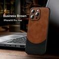 thumbnail image 1 of Allytechgroup Slim Case for iPhone 14 Pro Max, Strong Magnetic [Compatible with MagSafe] Business Case, Luxury PU Leather Screen Lens Protection Shockproof Cover Case for iPhone 14 Pro Max, Brown, 1 of 8