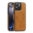 thumbnail image 1 of Allytechgroup Slim Case for iPhone 15, PU Leather Support Wireless Charging Shockproof Magentic Protective Rugged Heavy Duty Durable Cover Case for iPhone 15, Brown, 1 of 6